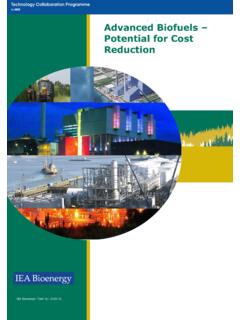 Advanced Biofuels Potential for Cost Reduction - IEA Bioenergy