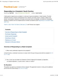 PLC - Responding to a Complaint: South Carolina
