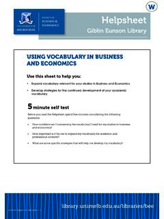 USING VOCABULARY IN BUSINESS AND ECONOMICS