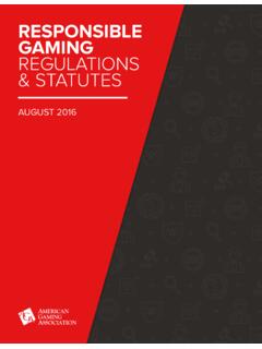 RESPONSIBLE GAMING REGULATIONS &amp; STATUTES