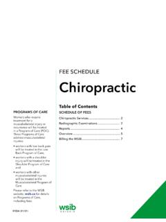 Fee Schedule - Chiropractic