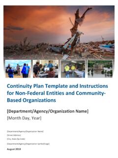 Continuity Plan Template and Instructions for Non-Federal ...
