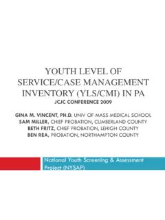 YOUTH LEVEL OF SERVICE/CASE MANAGEMENT …