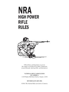 HIGH POWER RIFLE RULES - National Rifle Association