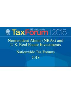 Nonresident Aliens and Real Estate - IRS tax forms