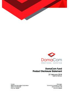 DomaCom Fund Product Disclosure Statement