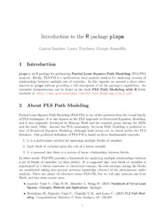 Introduction to the R package plspm