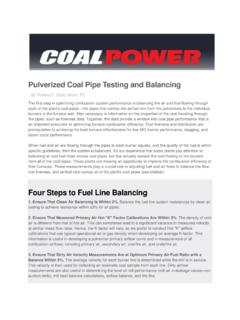 Pulverized Coal Pipe Testing and Balancing