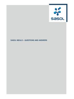 SASOL INZALO QUESTIONS AND ANSWERS