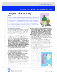 Living with a Tracheostomy - American Thoracic Society