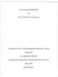 Chester Environmental Risk Study - US EPA
