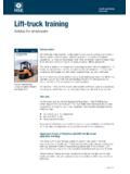 Lift-truck training: Advice for employers - HSE