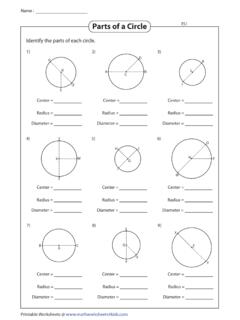 Parts of a Circle - Math Worksheets 4 Kids