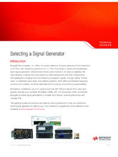 Selecting a Signal Generator - Keysight