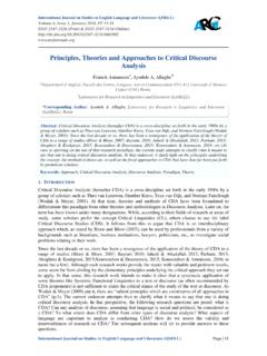 Principles, Theories and Approaches to Critical Discourse ...