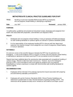 METHOTREXATE CLINICAL PRACTICE GUIDELINES FOR …