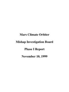 Mars Climate Orbiter Mishap Investigation Board Phase I ...
