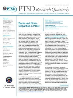 Racial and Ethnic Disparities in PTSD