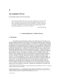 Tax Legislative Process - IMF