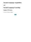 Second Language Acquisition and Second …