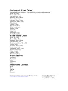 Orchestral Score Order - Dartmouth College