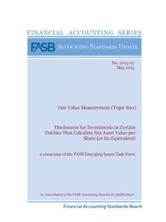 Fair Value Measurement (Topic 820) Disclosures for ...