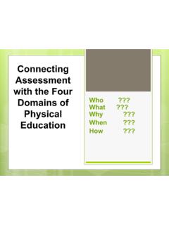 Connecting Assessment with the Four Domains of Physical