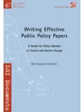 Writing Effective Public Policy Papers