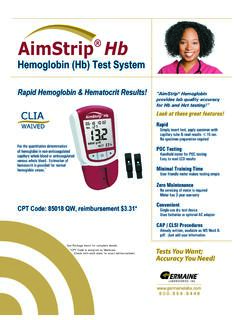 AimStrip Hb Hemoglobin (Hb) Test System - …