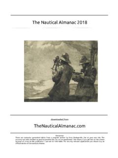 The Nautical Almanac 2018