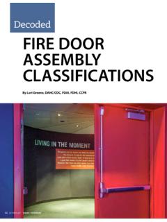 Decoded FIRE DOOR ASSEMBLY CLASSIFICATIONS - DHI