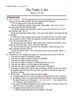 The Table is Set - Welcome to Bible Charts by Donnie S ...