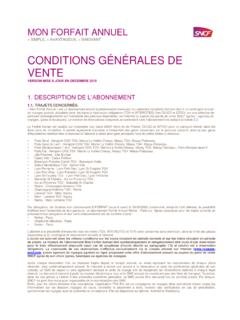 CONDITIONS G&#201;N&#201;RALES DE VENTE - Mon Forfait …