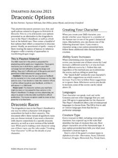 UNEARTHED ARCANA Draconic Options - Wizards