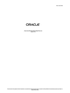 Oracle Java SE Subscription Global Price List