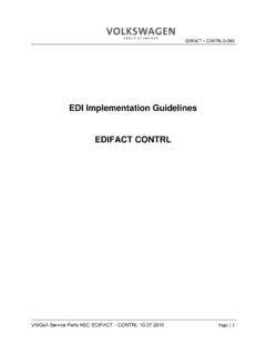 EDI Implementation Guidelines EDIFACT CONTRL