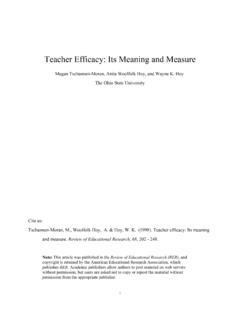 Teacher Efficacy: Its Meaning and Measure