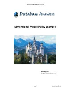 Dimensional Modelling by Example - Database Answers