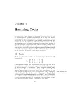 Hamming Codes - Michigan State University