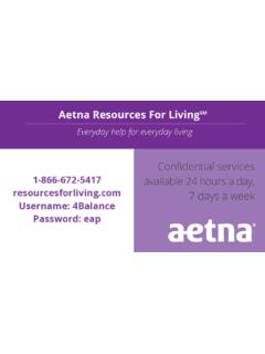 Aetna Resources For LivingSM - promoinfotools.com