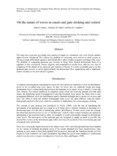 On the nature of waves in canals and gate stroking and …