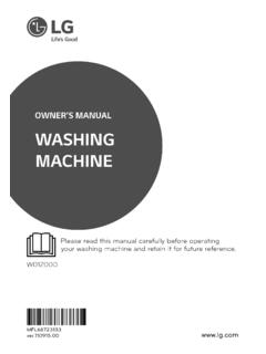 LG WD1200D 7kg Front Load Washing Machine User Manual