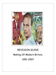 REVISION GUIDE Making Of Modern Britain, 1951-2007