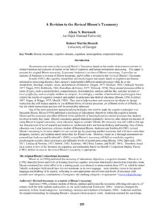 A Revision to the Revised Bloom’s Taxonomy