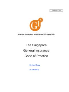 The Singapore General Insurance Code of Practice  …
