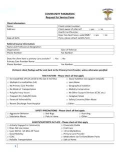 COMMUNITY PARAMEDIC Request for Service Form