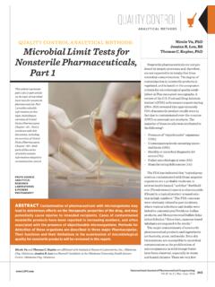 Quality Control Analytical Methods: Microbial Limit Tests ...