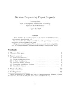 Database Programming Project Proposals