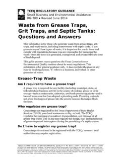 Waste from Grease Traps, Grit Traps, and Septic Tanks