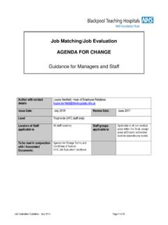 Job Matching/Job Evaluation AGENDA FOR …